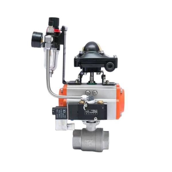 Válvula de esferas industrial pneumática de aço inoxidável 304 2PC com política de reembolso de 30 dias