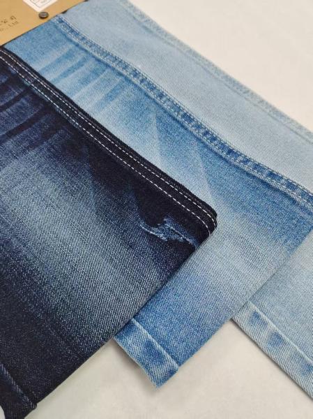 Tejido denim de sarga 85% algodón de 10.2 oz con estilo de estiramiento débil, ancho total de 190 cm, JSD3296, para jeans o abrigo de mezclilla