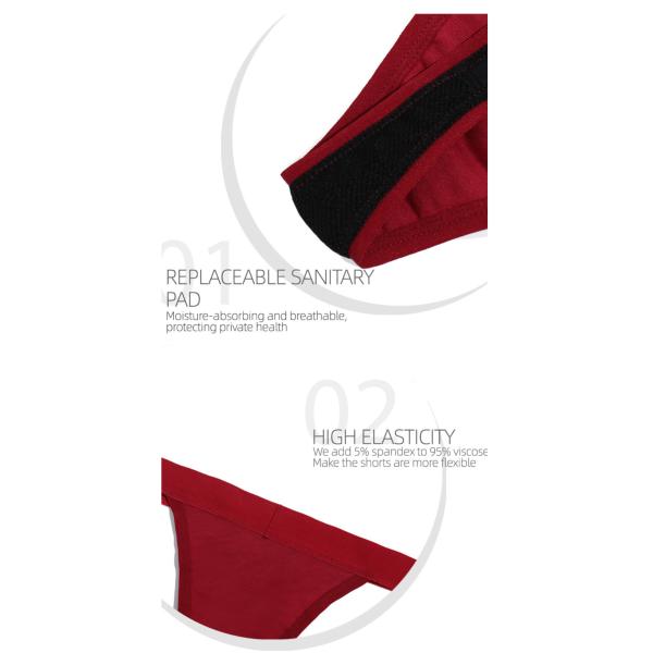 Multi-Color High-Stretch Four-Layer Leakproof Physiological Pants  Women'S Menstrual Period Underwear Thongs