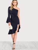 Summer one shoulder women fashion dress