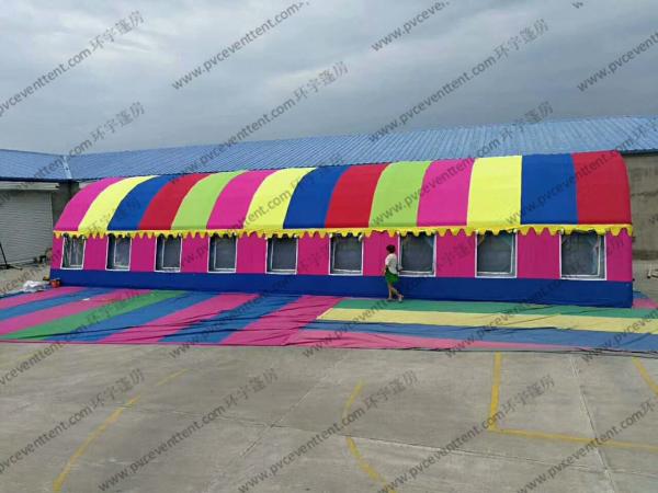 Colorful Semicircle Inflatable Dome Tent PVC Waterproof With Luxury Lining Decoration