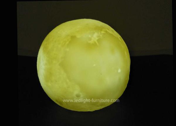 a bola de incandescência do diodo emissor de luz da lua do PVC de 10cm ilumina cor a pilhas cinzenta/amarelo/a branca