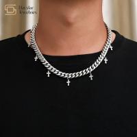 Ahogador de cadena de Cuban Link del collar del titanio del acero de la joyería pendiente cruzada de Hip Hop