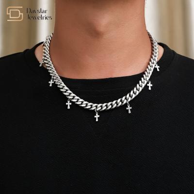 Gargantilha transversal da corrente de Cuban Link da joia de Hip Hop do aço do titânio da colar do pendente