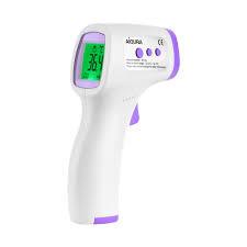 Three Colors Backlight Forehead Fever Thermometer High Accuracy With One Click Button