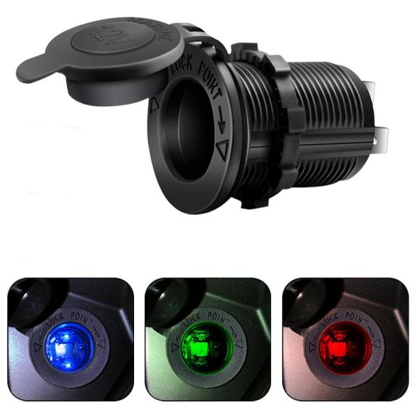 12V DC Marine Power Socket with Flame Retardant Nylon and Copper Material for SPST Polarity Applications