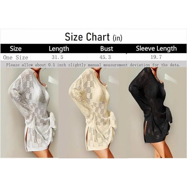 Swimsuit Crochet Swim Cover Up For Women Summer Knit Long Sleeve Swimwear Pullover Beach Dress Swimsuit Bra Set Crochet Bikini Handmade Knitted