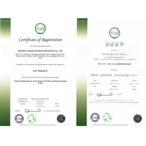 Shenzhen Aojiade Auto Electronics Co., Ltd. Certifications
