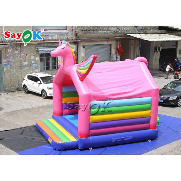5x4mH Princess Pink Rainbow Unicorn Inflatable Bounce Castle For Kid