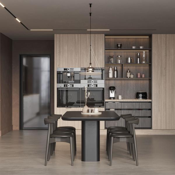 OEM Новые современные матовые отделки роскошные виллы лакированные кухонные шкафы