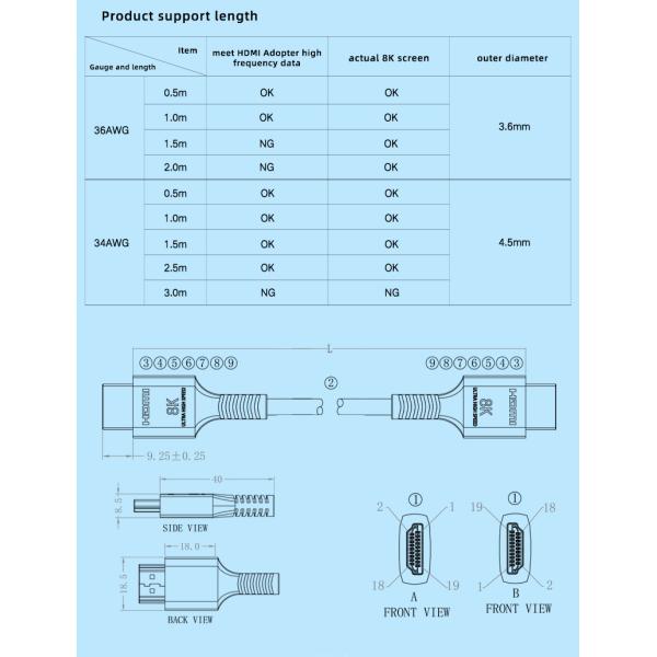 28Awg Copper Ultra HDMI Cable Hdmi  48Gbps Custom Logo
