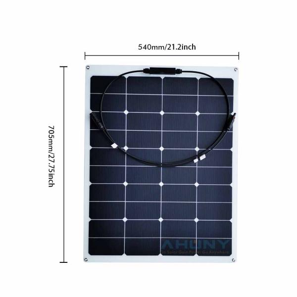 Panneau solaire à film mince ETFE pliable Semi-flexible 12v 75 Watt résistant à l'eau Panneau solaire monocristallin fournisseur