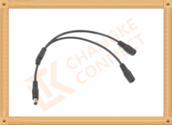 OEM / ODM DC12V custom power cables Male To Female 1 To 2 Y Type