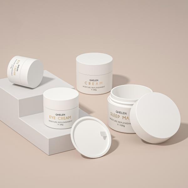 White Matte Butter Face Sample Cream Packaging with Customized Colors and Matching Heat Induction Liner