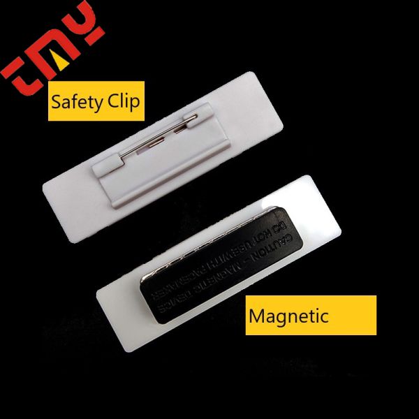Name Badges With Window Custom PVC Acrylic Reusable Name Badges Magnetic Back