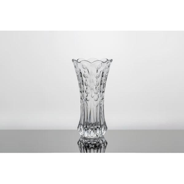 9.75 Inch Embossed Crystal Glass Vases Shock Resistant For Home Decoration