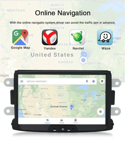 8 Screen 2din Android Car Multimedia Player for Dacia Logan Dokker Duster Sandero Lodgy Renault Dacia/Lada Xray2 Carplay