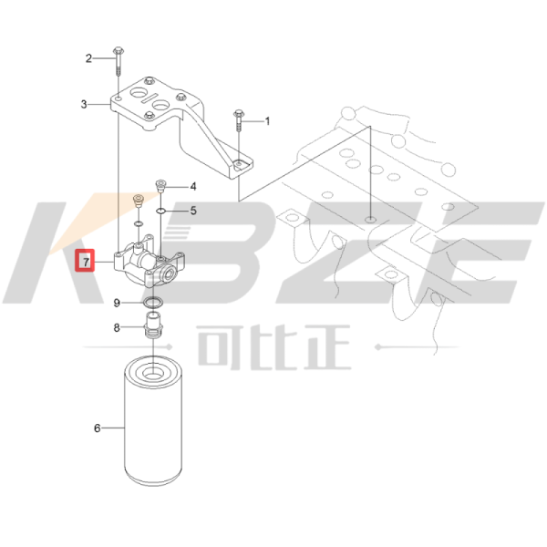 SANY SY215 HYUNDAI R215 4990848 EXCAVATOR FUEL FILTER BASE FOR CUMMIN S 6BT ENGINE