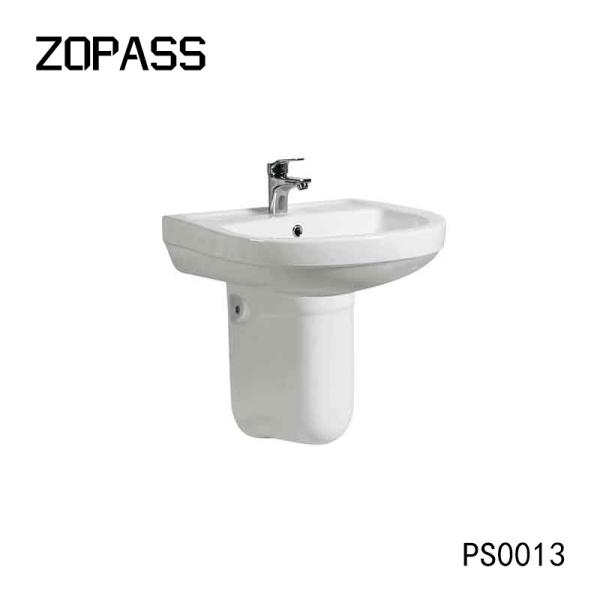 Bassin de porcelaine de Hung Pedestal Sinks Hand Painted de mur de salle de