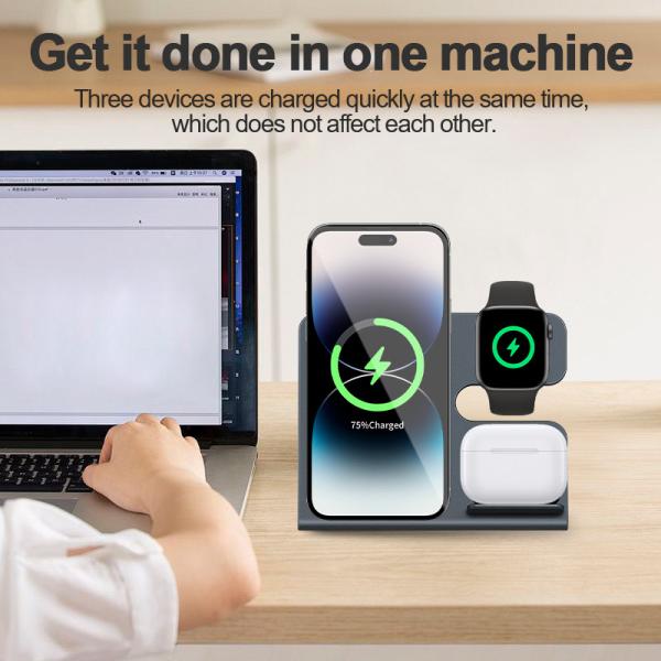 15W 3 en 1 cargador inalámbrico cargador inalámbrico magnético soporte para teléfono móvil