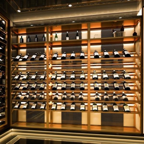 Customized Stainless Metal Wine Cabinet Metal And Glass Bar Cabinet