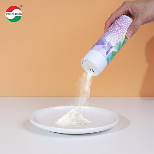 Fabrica de embalaje de China Materiales de papel Kraft Papel de cartón blanco Embalaje de tubos de papel para polvo con tapa de interruptor de agujero pequeño