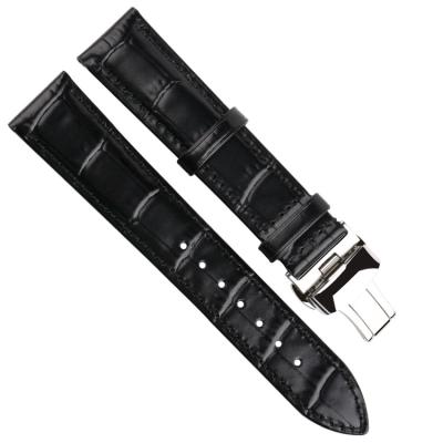 O CE passou as faixas de couro da correia de relógio, correia de relógio de 20mm com curvatura da borboleta