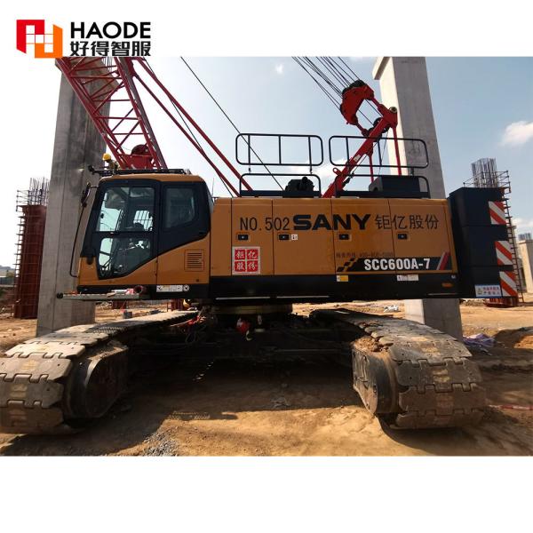 60Ton Max. Lifting Load Crawler Crane SCC600 With Sany Hydraulic Valve In Good Condition