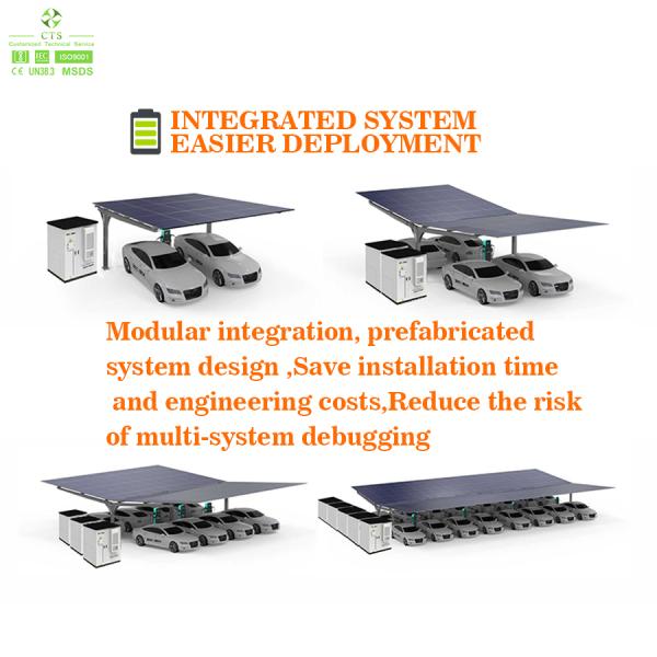 CTS Intergrated Solar EV Charging Station Solutions Solar DC EV Charger With Energy Storage Battery System and Solar PV Panels