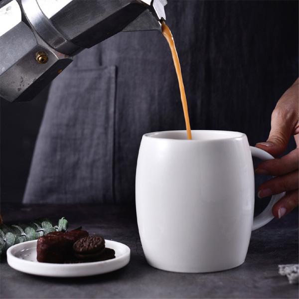 Savall Bright White Coffee Plain Porcelain Mugs 550ml 10.4cm*8.5cm