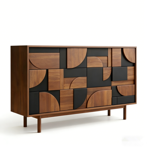 Modern Wooden Sideboard Buffet Cabinet with Drawers & Doors for Dining Room & Living Room Entryway Storage Kitchen Cabinets