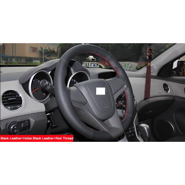 Black DIY Suede Leather Steering Wheel Cover for Chevrolet Cruze Chevrolet Aveo