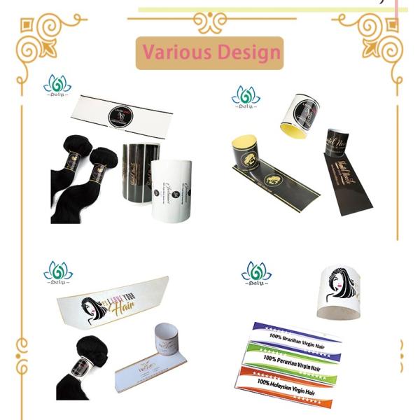 Custom High Adhesive Hair Bundle Labels Waterproof  For Hair  Extension