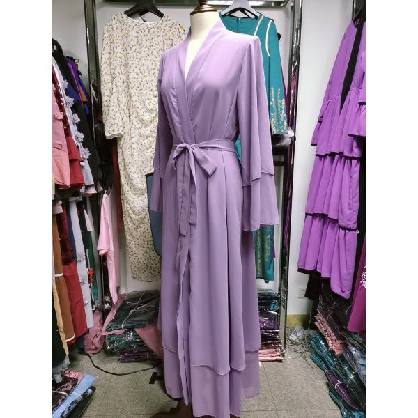 Кардиган твердого цвета мягкий элегантный большой размер мусульманская длинная юбка шифновые одежды