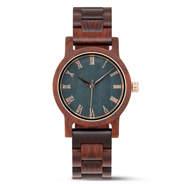 3ATM Wooden Wrist Watch 44mm Water Resistant Quartz Wooden For Men