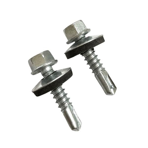 Hex Flange Head Tek Stainless Steel Galvanised Self Drilling Screw With Epdm Washer Roofing Screws