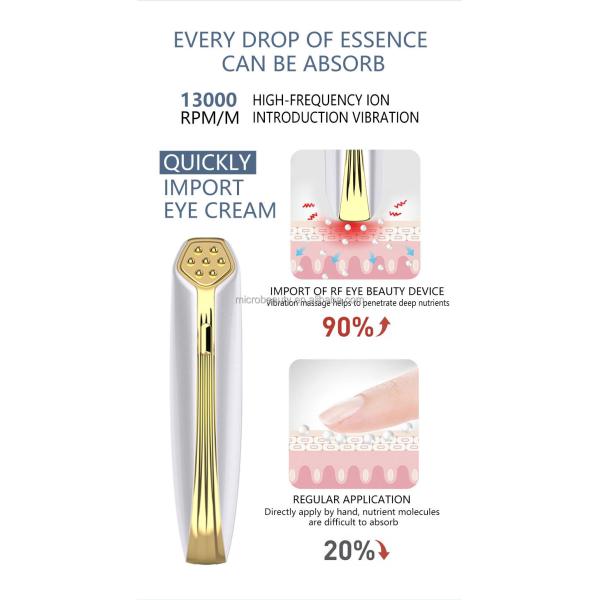 Home Eye Lift Wand Wrinkle Remove EMS Radio Frequency Red Light Therapy Eye Massage Wand