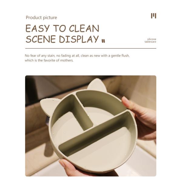 Пищевые силиконы для малышей и кошек с разделенной тарелкой для кормления