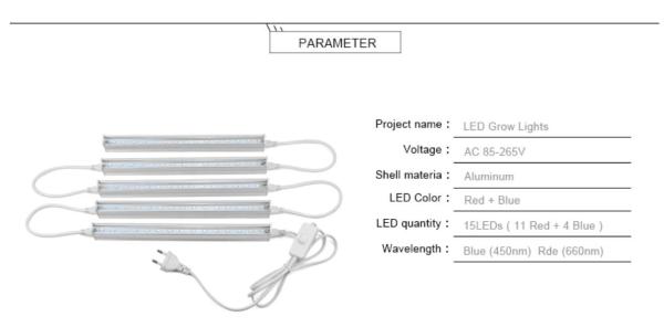 Full Spectrum LED Grow Light 30cm 25W Plant Lighting For Flowers Seedling Greenhouse