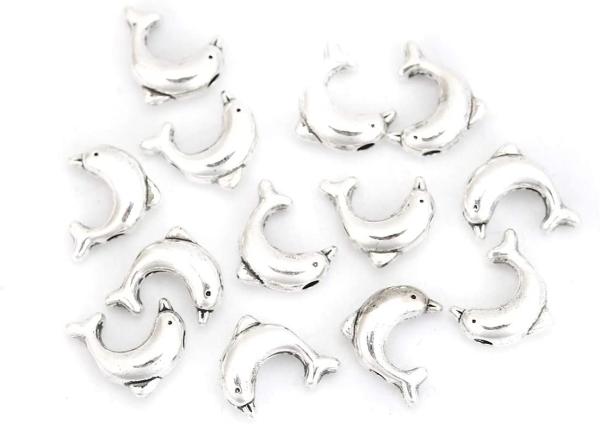 Finds Spacer Beads Dolphin Charms - 95 Pack, 10mm with 1.3mm Hole Charms for Craft and Jewelry Making Supplies