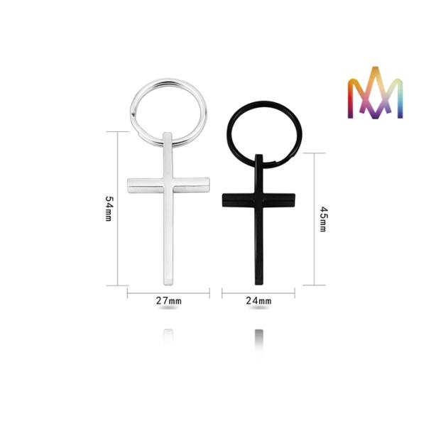 15g Stainless Steel Cross Shaped Custom Shaped Keychains