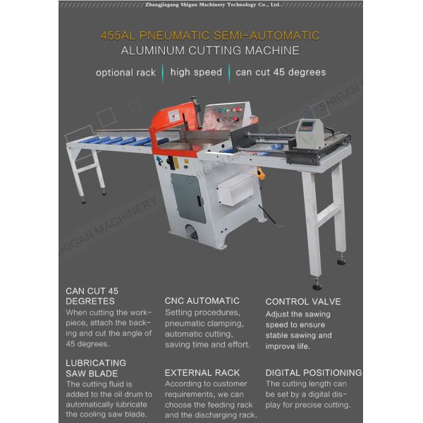XS-455AL Pneumatic Aluminum Cutting Machine Aluminum Alloy Cutting Machine for 45 Degree