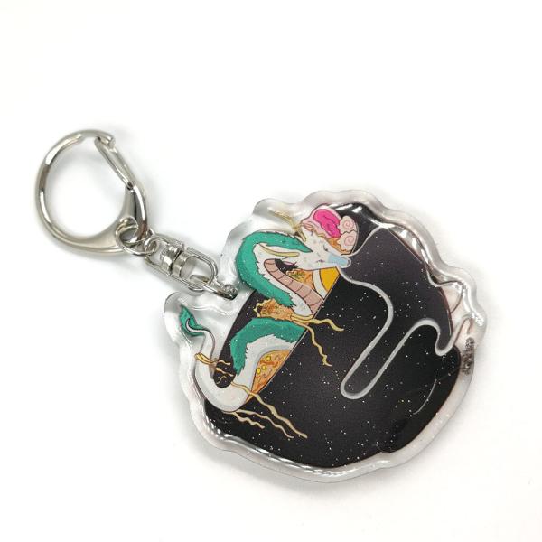Hot Selling Custom Acrylic Glitter Resin Epoxy Anime Cartoon Charms Keychains