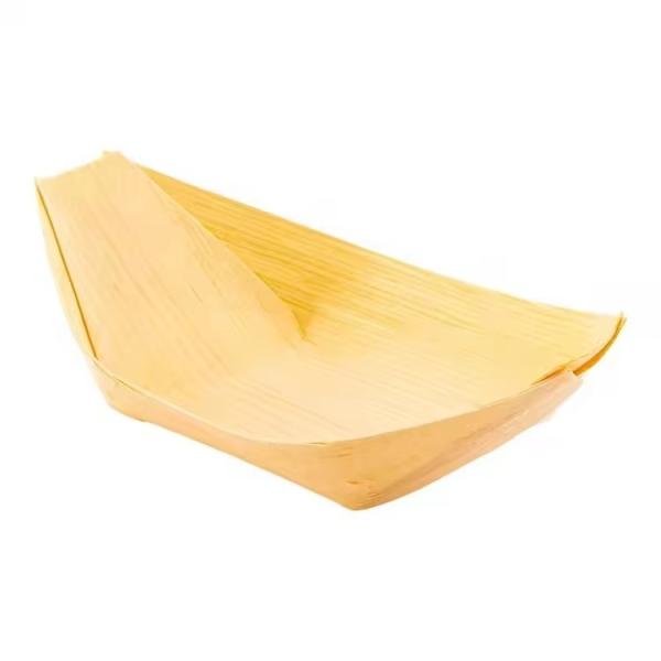 Party Occasion Compostable Wooden Boat Sushi Packaging Container Poplar Wood Material