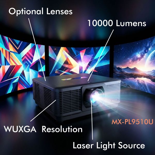 10000 Lumens WUXGA Laser Projector with Dual-Color Laser and Motorized Lenses for Large Venues