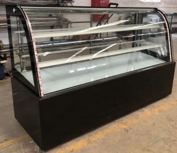 1.2m Refrigerated Cake Display Case, Curved Glass Pastry Chiller With Fan Cooling