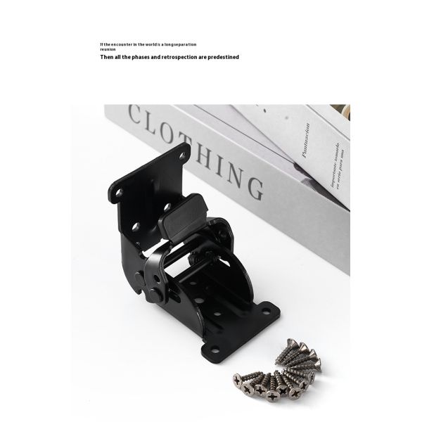 Black 90-Degree Self-Locking Double Brake Hinge for Furniture Coffee Table & Computer Table 180 Folding Lock