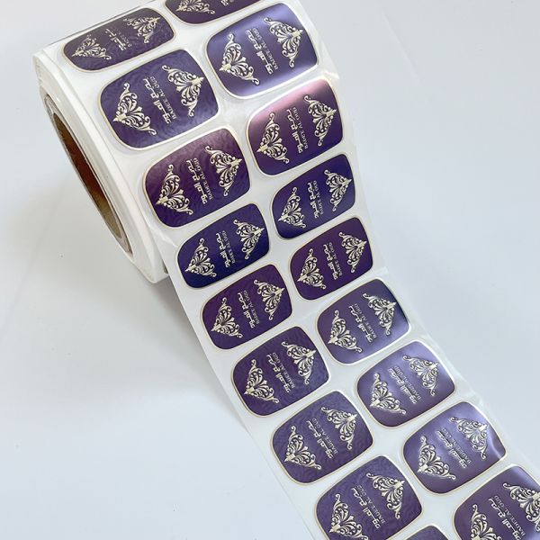Personalized  Embossed Logo Gold Aluminum Fragrance Sticker 50ml Candle Sticker Perfume Glass Oil Bottle Label Sticker
