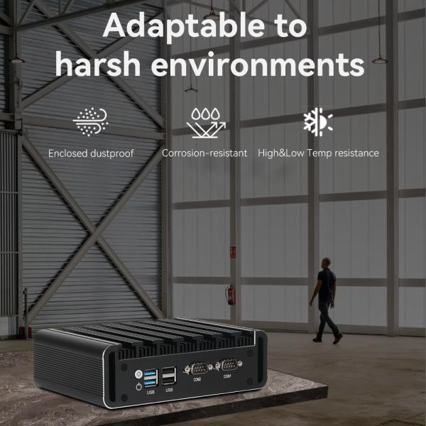 Procesador Intel N100 con doble LAN, doble COM y triple pantalla PC industrial