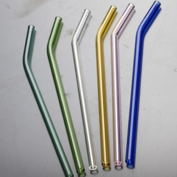 Portable Borosilicate Glass Cup With Colorful Handle PP Lid Glass Straw BPA Free